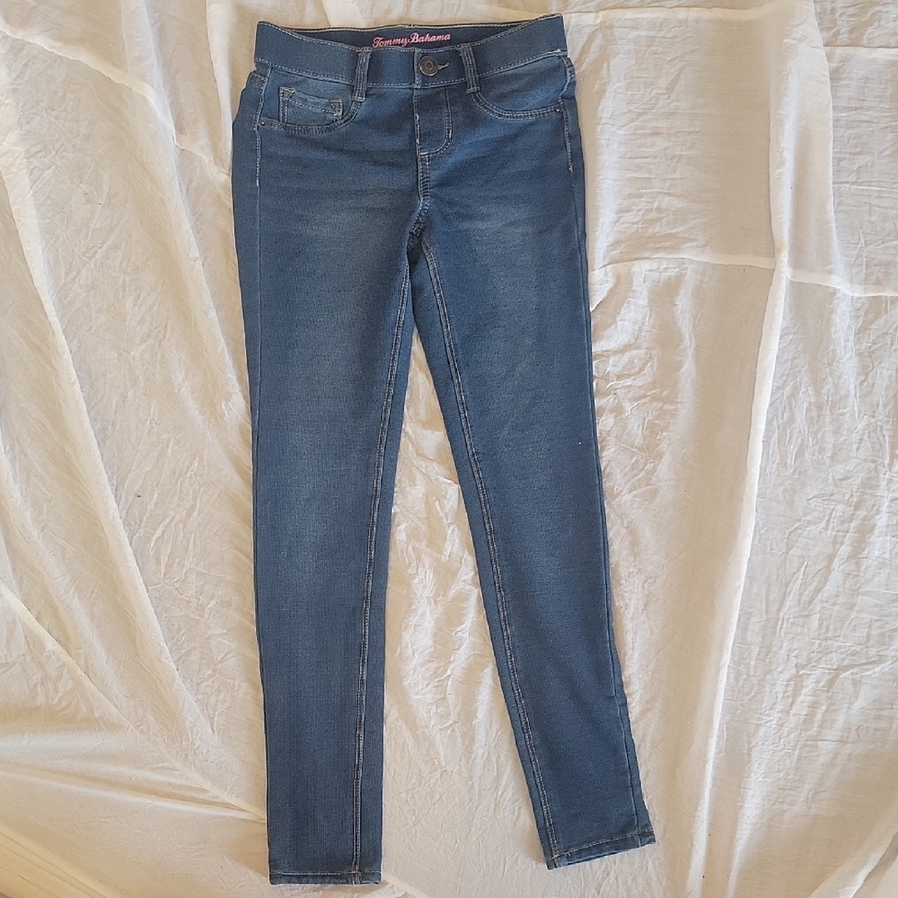 Tommy Bahama Girls Size 8 Blue Skinny Jeggings with Stretch, Like New!